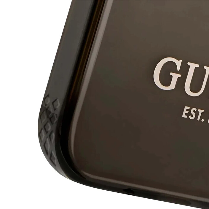 Guess Coque Magsafe pour Apple iPhone 14 Pro TPU Gold Outline Noir pas cher
