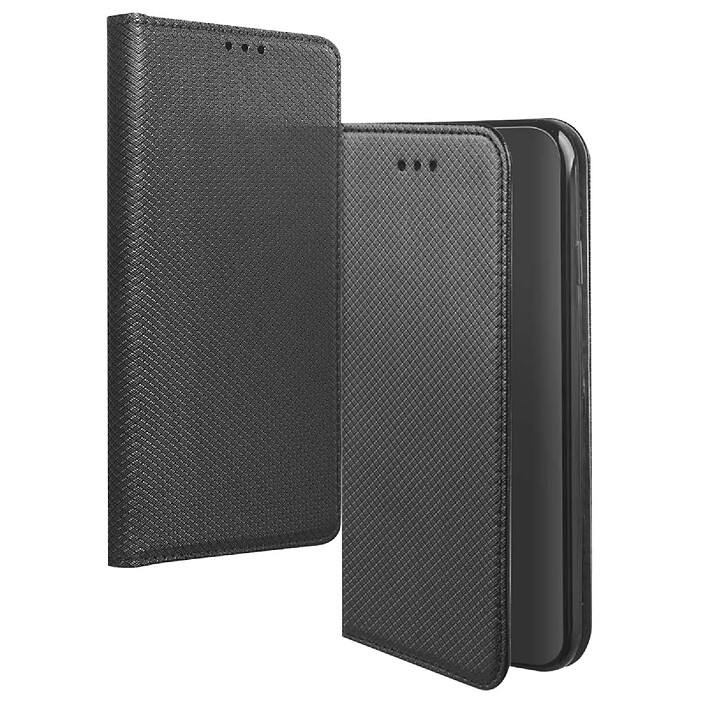 Jaym Étui Folio pour Samsung Galaxy A12 Magnétique Fonction Stand Noir