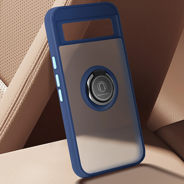 Avis Avizar Coque pour Google Pixel 8A Bague Métallique Support Vidéo Bleu nuit