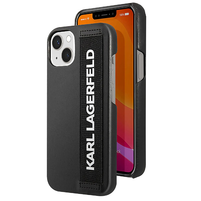 Karl Lagerfeld Coque pour Apple iPhone 13 Elastic Strap Noir