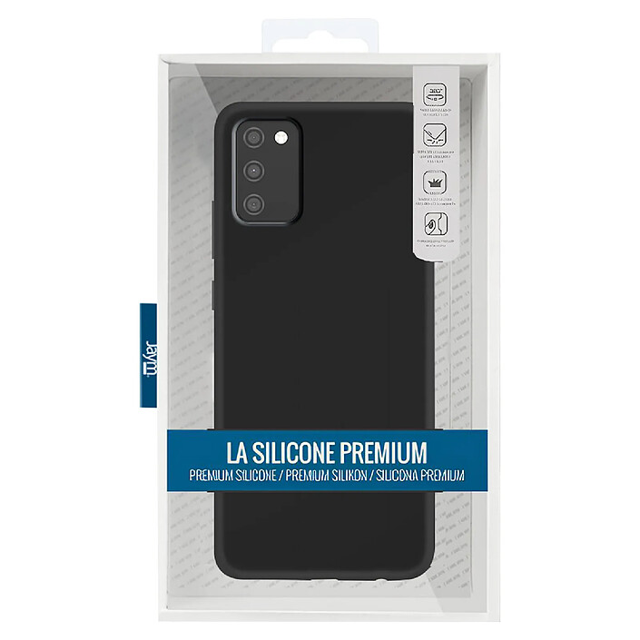 Jaym Coque pour Samsung Galaxy A03s Premium Silicone Microfibre Noir pas cher