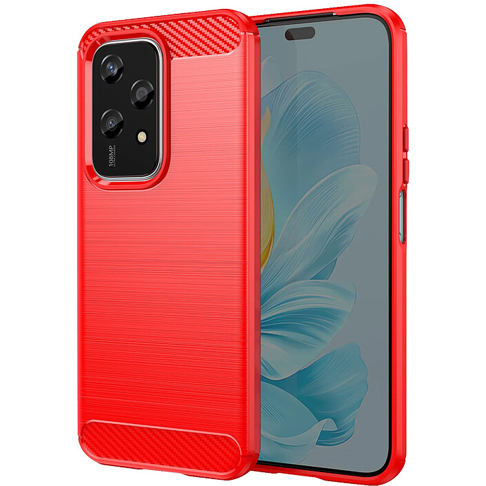Avizar Coque pour Honor 200 Lite Protection Souple Effet Carbone et Brossé Rouge pas cher