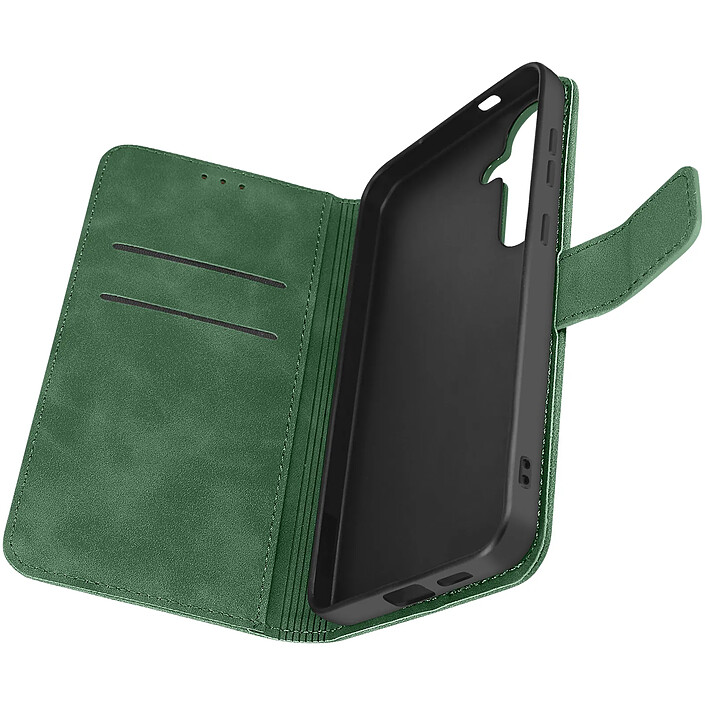 Avizar Housse pour Samsung S24 Plus Portefeuille Clapet Support Vidéo Vert foncé