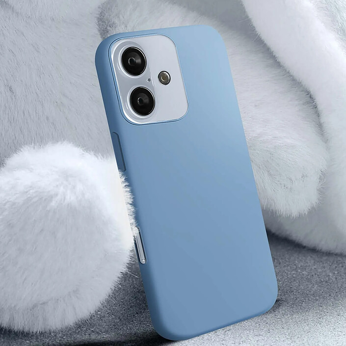 Avis Avizar Coque pour iPhone 16 Semi-rigide Soft-touch Anti-traces Bleu clair