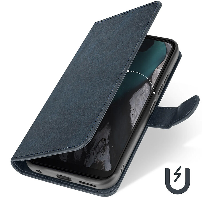 Avizar Étui pour Nokia C22 Dragonne Clapet Support Portefeuille Bleu nuit pas cher