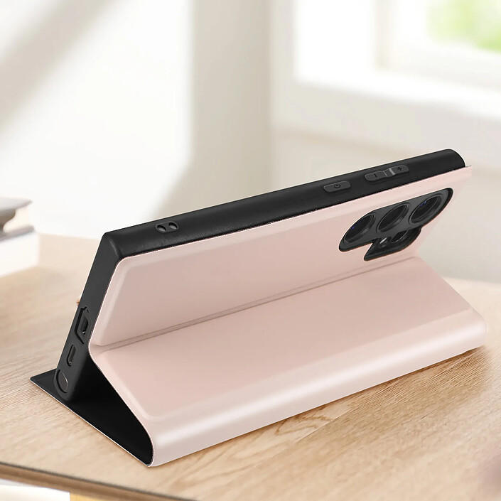 Avizar Étui pour Samsung Galaxy S24 Ultra Soft touch Porte-carte Support Rose clair pas cher