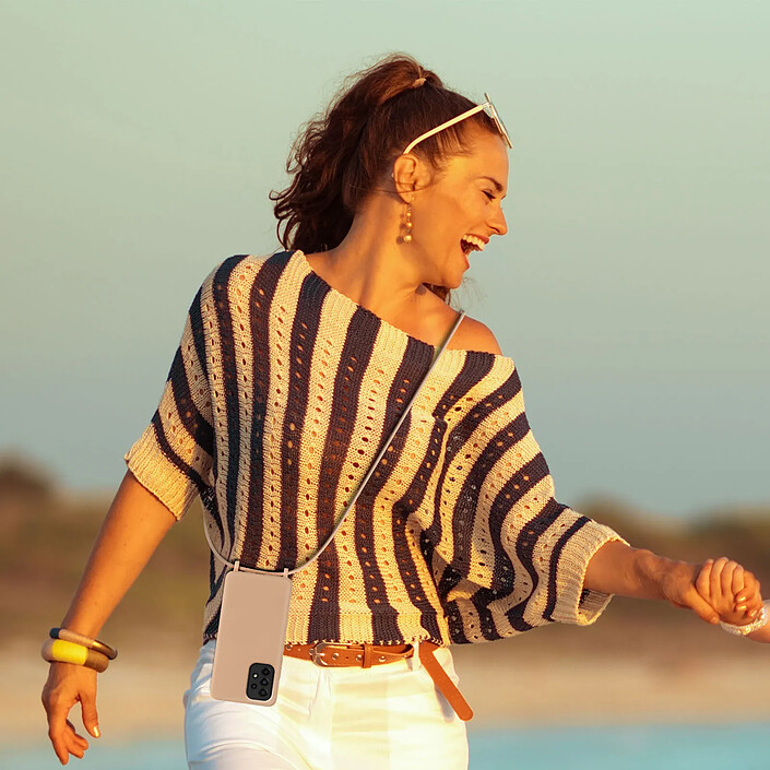 Acheter Avizar Coque Cordon Samsung Galaxy A53 5G Semi-rigide Lanière Tour du Cou 80cm Rose