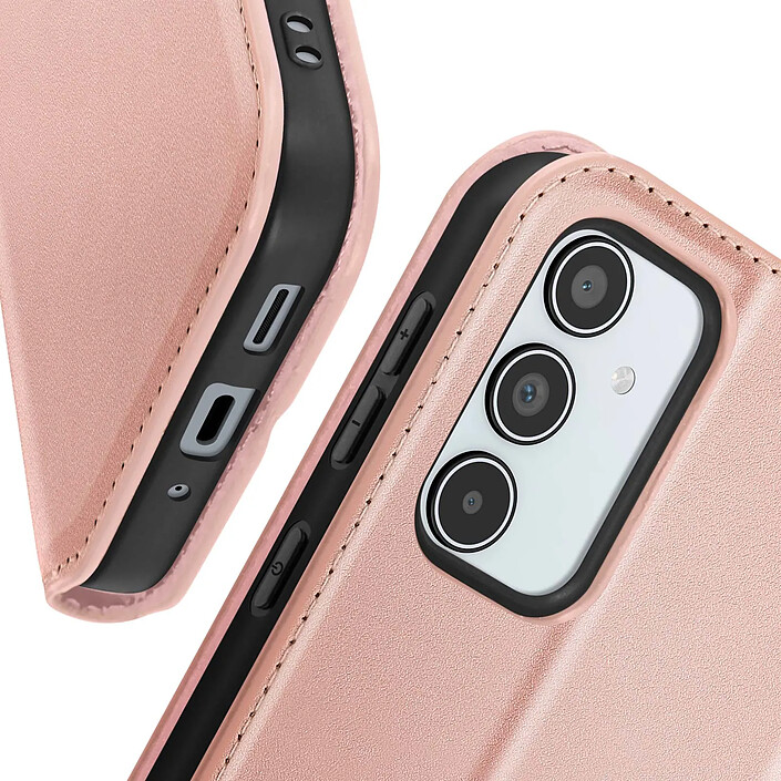 Avizar Étui pour Samsung Galaxy A35 5G Clapet Porte-cartes et Support Vidéo Rose champagne pas cher