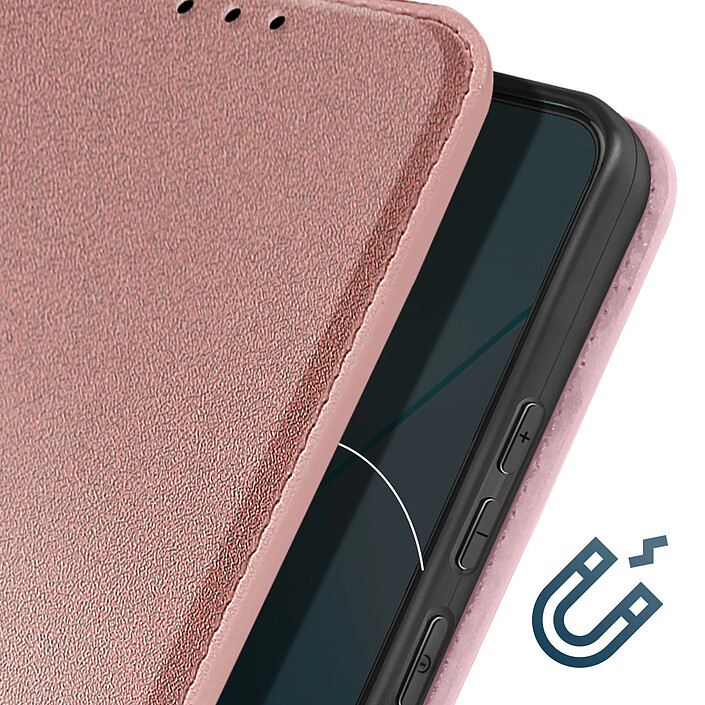 Avizar Étui pour Xiaomi Redmi Note 13 Pro 5G Porte-carte Support Vidéo Rose champagne pas cher