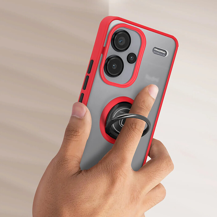 Avis Avizar Coque pour Redmi Note 13 Pro Plus Bague Métallique Fonction Support Rouge
