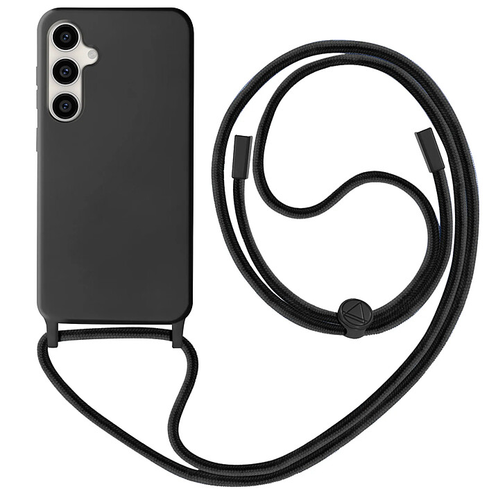 Avizar Coque pour Samsung Galaxy S23 FE Série Corda avec Cordon Tour de Cou Rigide Noir pas cher