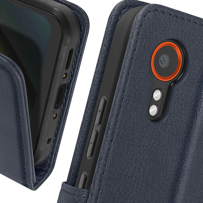 Avis Avizar Étui pour Samsung Galaxy Xcover 7 Clapet Portefeuille et Support Vidéo Bleu nuit