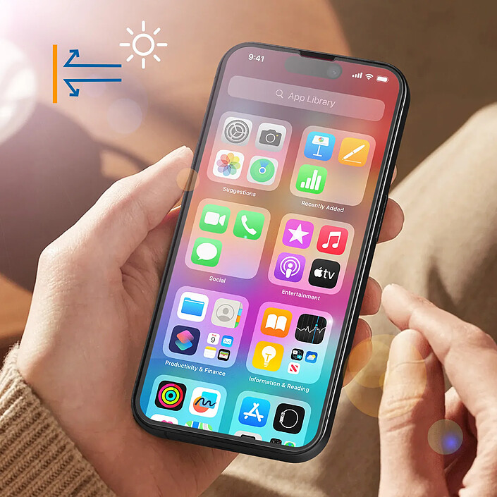 Avis Avizar Verre Trempé pour iPhone 16 Pro Dureté 9H Anti-Reflets Full Glue