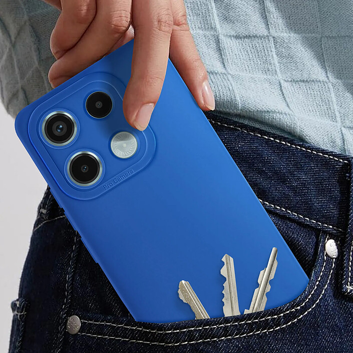 Avis Avizar Coque pour Redmi Note 13 Pro 5G en Silicone Souple avec Renfort Bloc Caméra Bleu