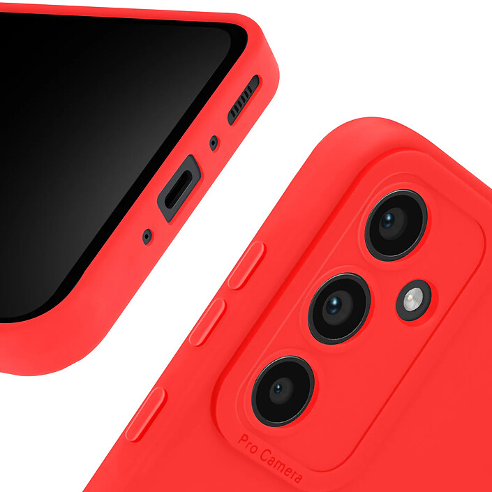 Avizar Coque pour Galaxy A34 5G en Silicone Souple avec Renfort Bloc Caméra Rouge pas cher