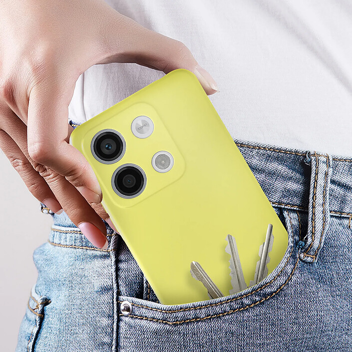 Avizar Coque pour Xiaomi Redmi Note 13 5G Soft-touch Anti-traces Jaune pas cher