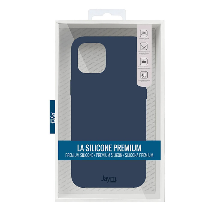 Jaym Coque Magsafe pour Apple iPhone 15 Pro Premium Silicone Microfibre Bleu pas cher