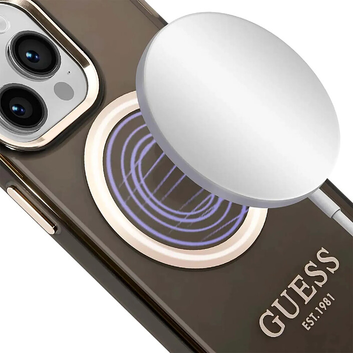 Acheter Guess Coque Magsafe pour Apple iPhone 14 Pro TPU Gold Outline Noir