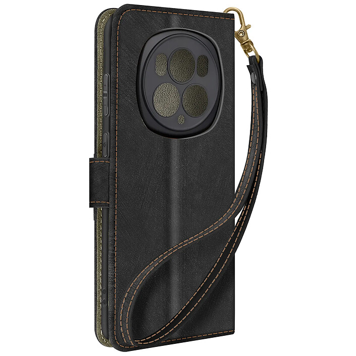 Avizar Housse pour Honor Magic 6 Pro Effet Brossé Portefeuille et Support