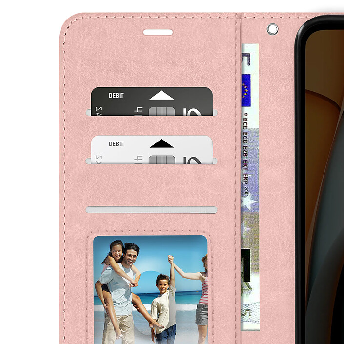 Avis Mayaxess Étui pour Xiaomi Redmi A3 Portefeuille Fonction Support avec Dragonne Rose champagne