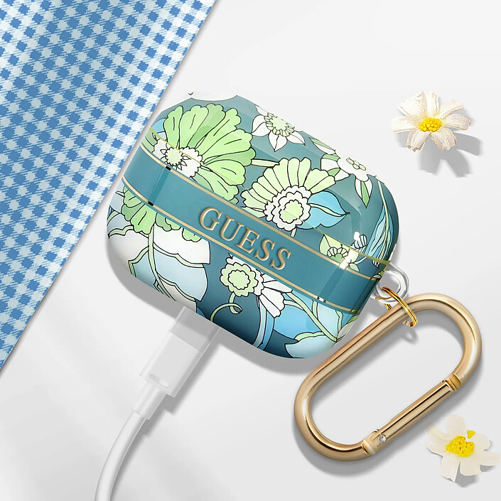 Acheter Guess Coque pour Airpods Pro Flowers avec Anneau Multicolore