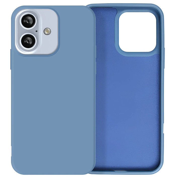 Avizar Coque pour iPhone 16 Semi-rigide Soft-touch Anti-traces Bleu clair