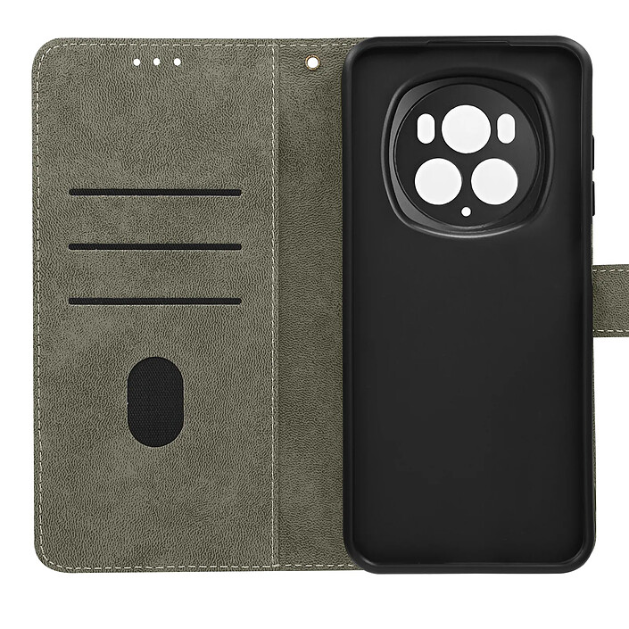 Avizar Étui pour Honor Magic 6 Lite 5G Clapet Portefeuille Support Dragonne Noir - Coque téléphone