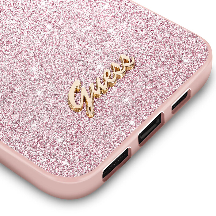 Acheter Guess Coque pour Apple iPhone 14 Pro Max TPU Glitter Script Rose