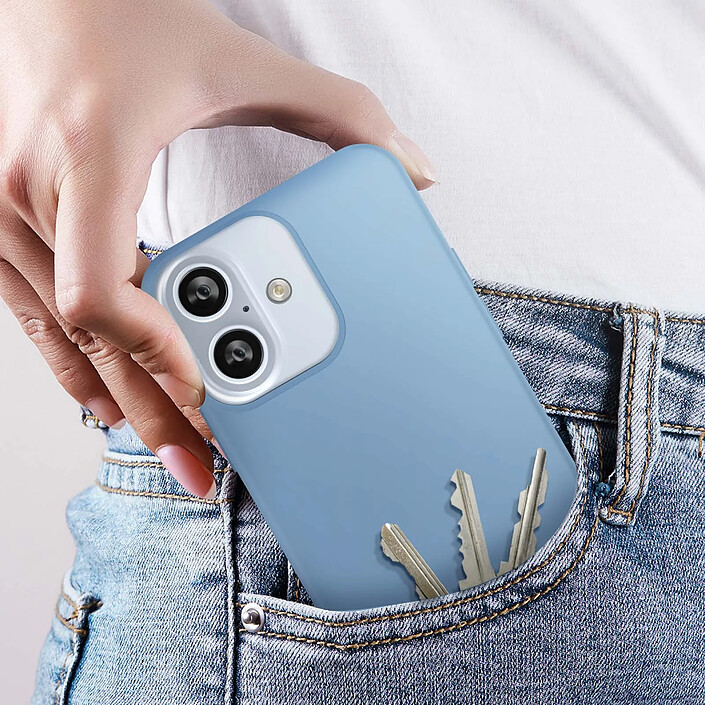 Acheter Avizar Coque pour iPhone 16 Semi-rigide Soft-touch Anti-traces Bleu clair