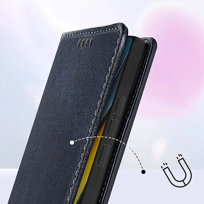 Acheter Avizar Housse portefeuille pour Xiaomi Poco X6 Pro Clapet magnétique support Bleu nuit