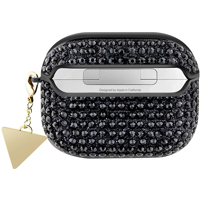Guess Coque pour Airpods Pro 4G Diamond avec Charm Triangle Scintillant Ornée de Strass Noir pas cher