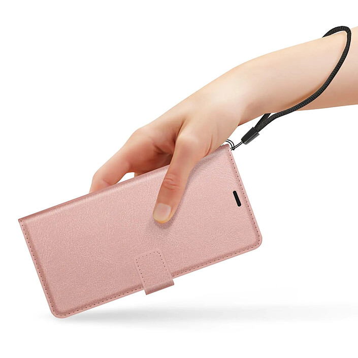 Mayaxess Étui pour Xiaomi Redmi A3 Portefeuille Fonction Support avec Dragonne Rose champagne pas cher