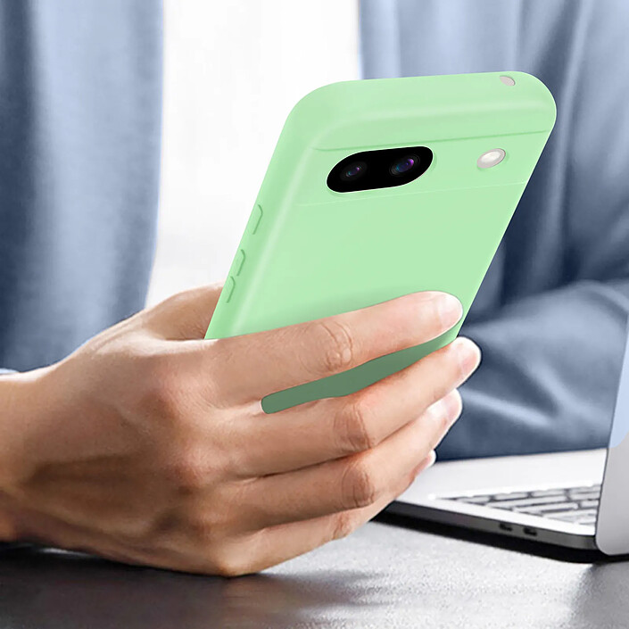 Acheter Avizar Coque pour Google Pixel 8A Silicone Finition Soft-touch avec Dragonne Vert pâle