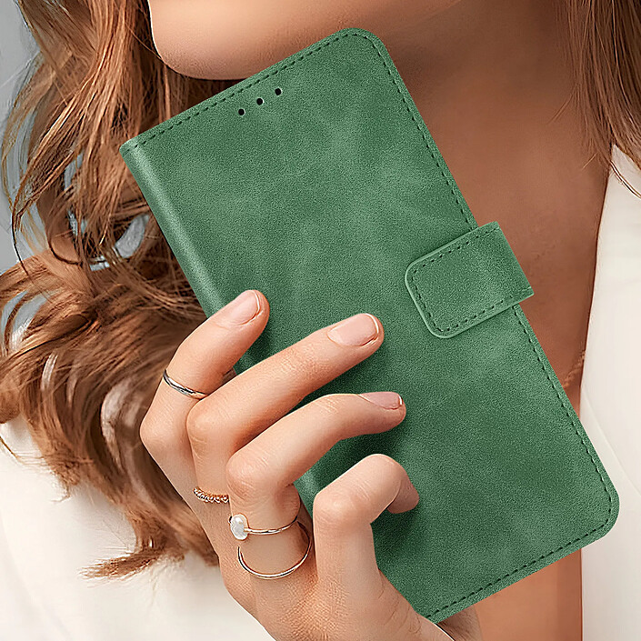 Avis Avizar Housse pour Samsung S24 Plus Portefeuille Clapet Support Vidéo Vert foncé