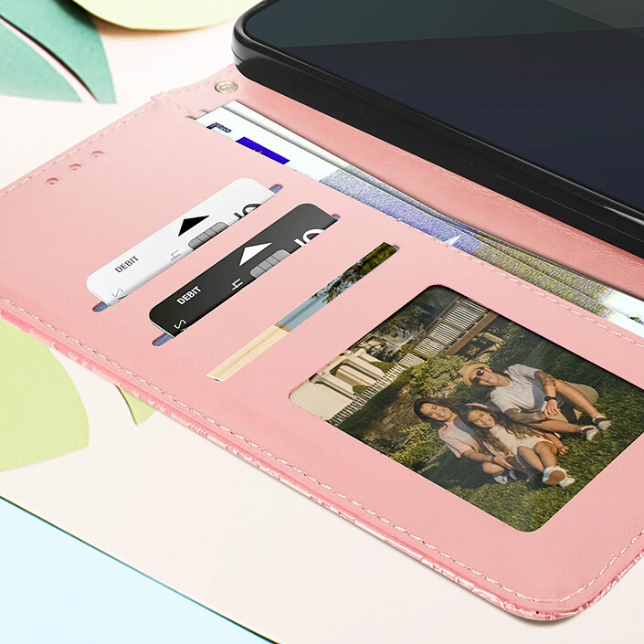 Avis Avizar Étui Fleurs Mandala pour Samsung Galaxy S24 FE Portefeuille Dragonne Rose clair