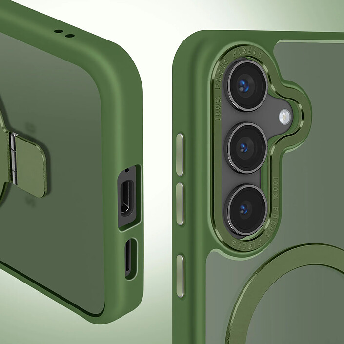 Acheter Avizar Coque pour Samsung S24 et S25 Anneau Compatible MagSafe Support Stand Vert foncé