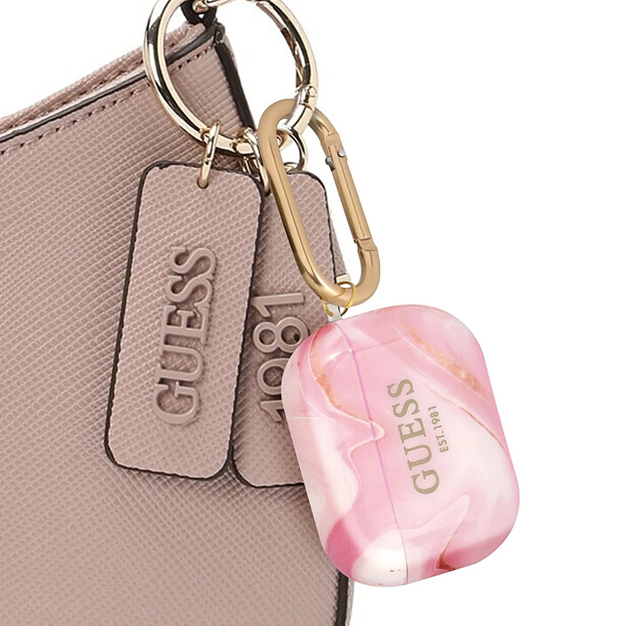 Acheter Guess Coque pour Airpods Pro New Marble Anti-choc Rose champagne