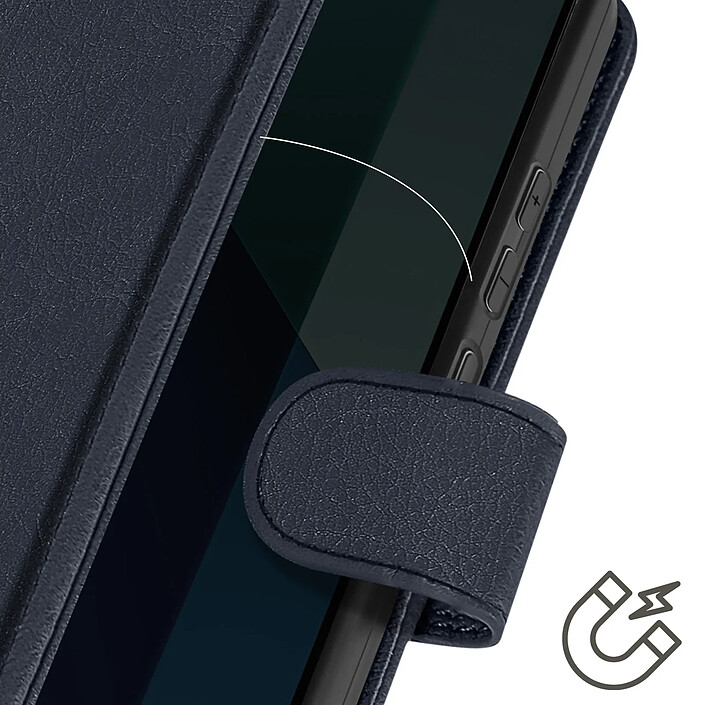 Avizar Étui pour Xiaomi Redmi Note 13 4G Portefeuille et Support Vidéo Bleu nuit pas cher