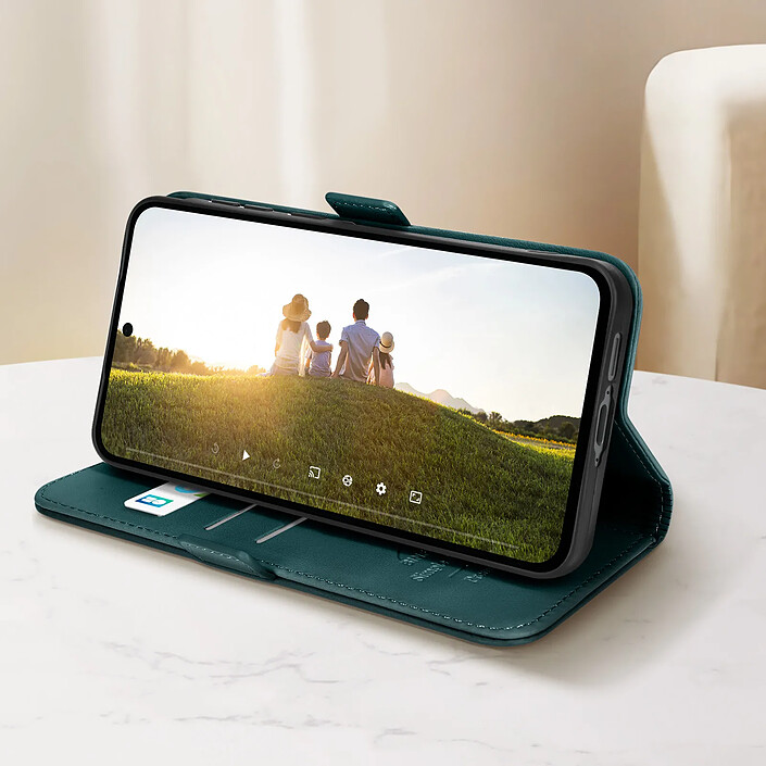 Avis Avizar Étui pour Samsung A55 Simili Cuir Portefeuille Double Fermoir Aimanté Vert foncé