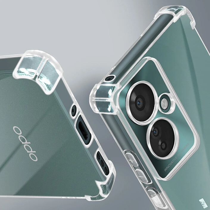 Avizar Coque pour Oppo Reno 11F Antichoc Flexible Coins renforcés Transparent pas cher