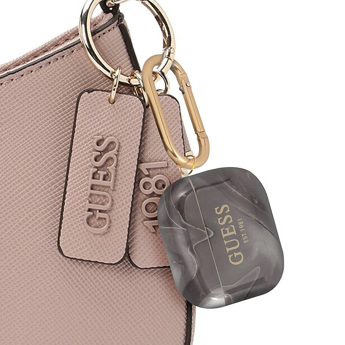 Acheter Guess Coque pour Airpods 3 New Marble Anti-choc Noir / Or