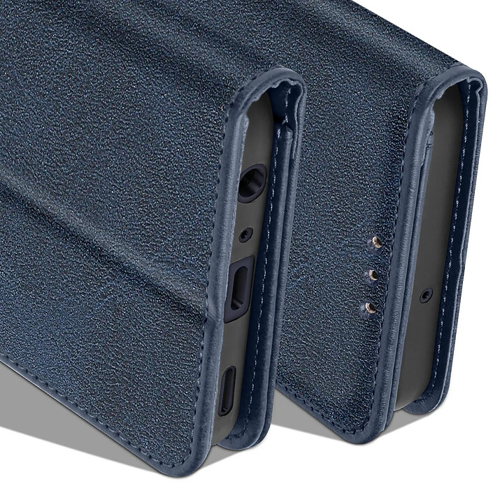 Avizar Étui pour Samsung A25 5G Clapet Rangement Carte Support Vidéo Bleu nuit pas cher