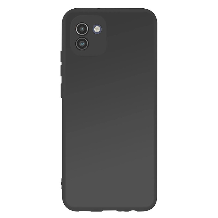 Jaym Coque pour Samsung Galaxy A03 4G Premium Silicone Microfibre Noir