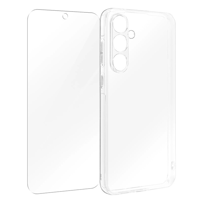 4smarts Coque pour Samsung Galaxy A55 Rigide avec Verre Trempé 9H Transparent