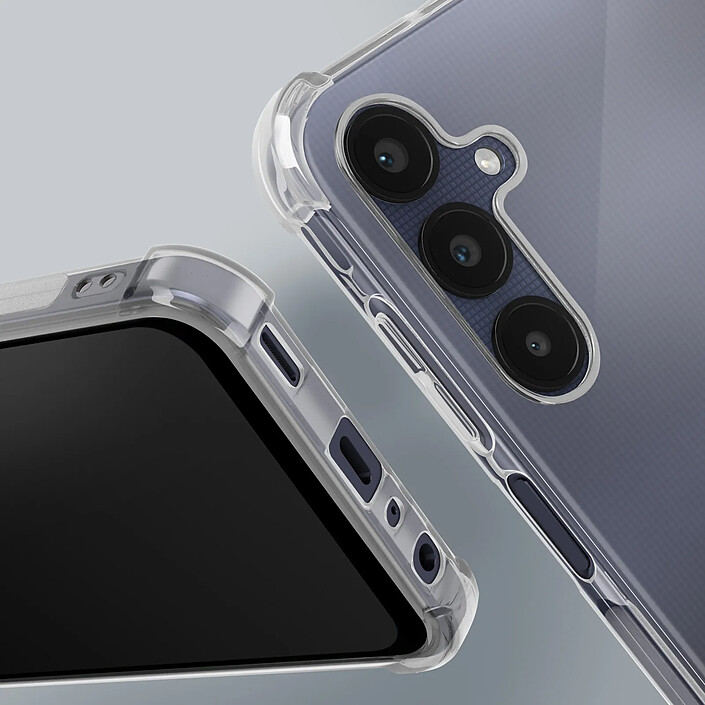 Avizar Coque pour Samsung Galaxy A25 5G Silicone Coins Bumper Antichocs Transparent pas cher