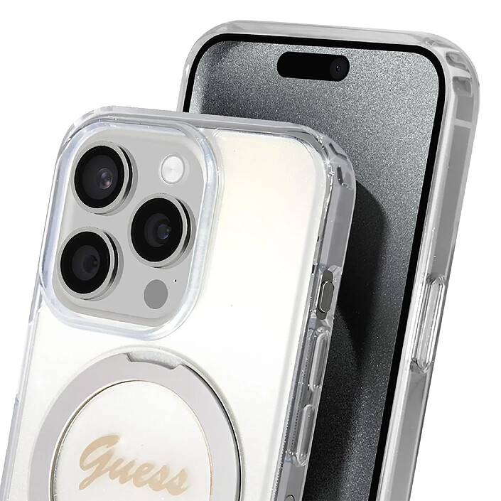 Acheter Guess Coque Magsafe pour Apple iPhone 15 Pro TPU Ring Stand Transparent