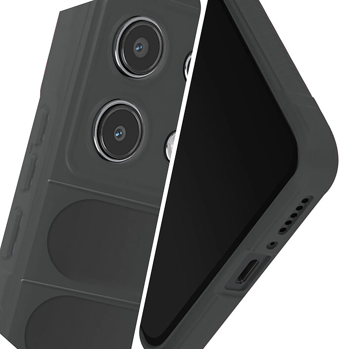 Avizar Coque pour Xiaomi Redmi Note 13 4G Antichoc Silicone Motif texturé 3D Gris foncé pas cher