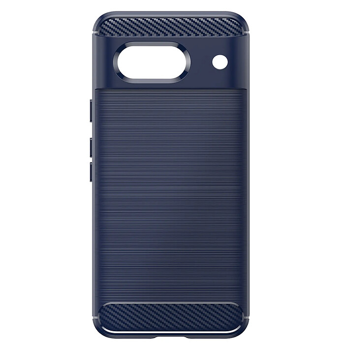 Avizar Coque pour Google Pixel 8a Flexible Effet Carbone et Brossé Bleu nuit