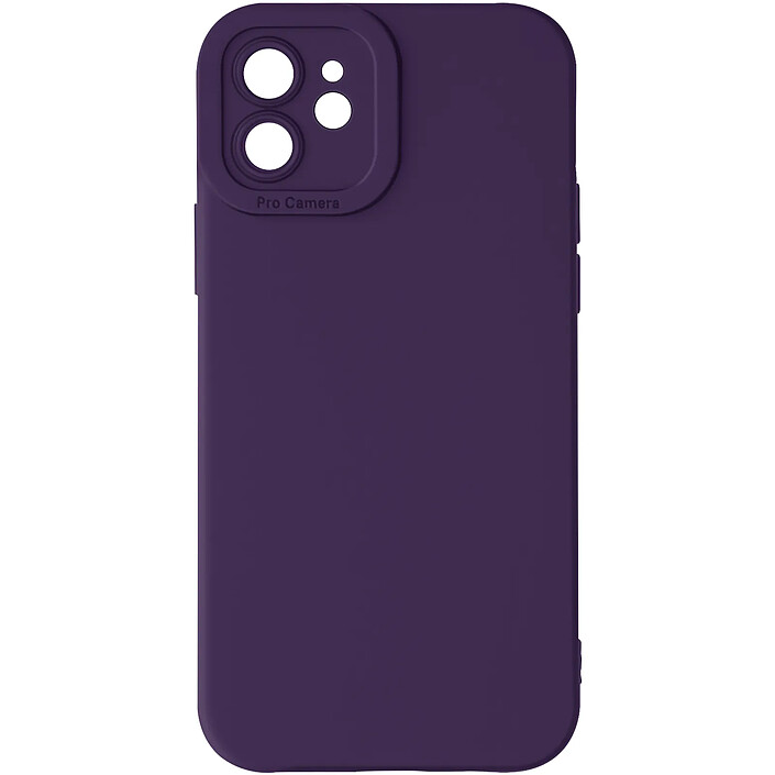 Avizar Coque pour iPhone 12 Silicone Mat Protection Caméra Violet foncé