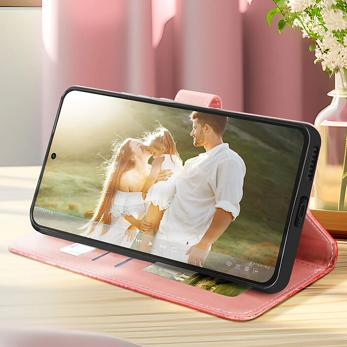 Acheter Avizar Étui Fleurs Mandala pour Samsung Galaxy S24 FE Portefeuille Dragonne Rose clair